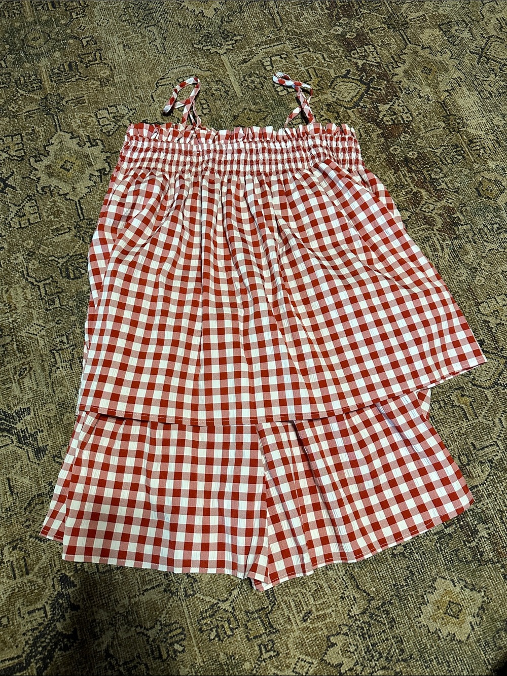 Red Check Gingham Women’s Matching Set